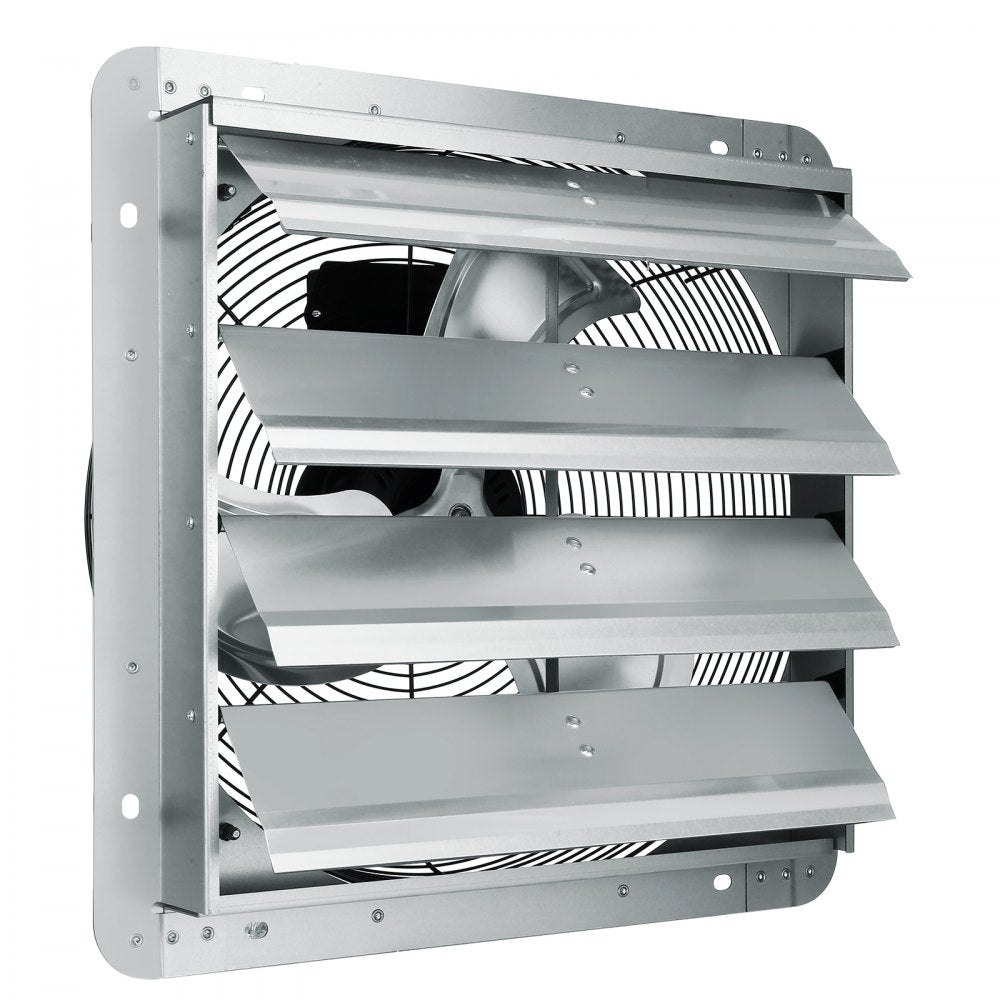 16`` Shutter Exhaust Fan, High-speed 2000 CFM, Aluminum Wall Mount Attic Fan with AC-motor, Ventilation and Cooling for Greenhouses, Garages, Sheds, Shops, FCC