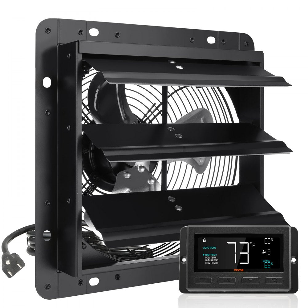 10-inch shutter exhaust fan with EC motor, humidity control, and 820 CFM airflow.