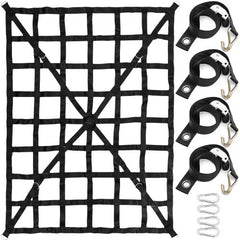 Cargo Net, 4.2` x 5.5` Cargo Net for Pickup Truck Bed, Heavy Duty Cargo Nets with Cam Buckles & S-Hooks & Cross Strap, Truck Bed Cargo Net for Trailer SUV Roof Rack (50" x 66")