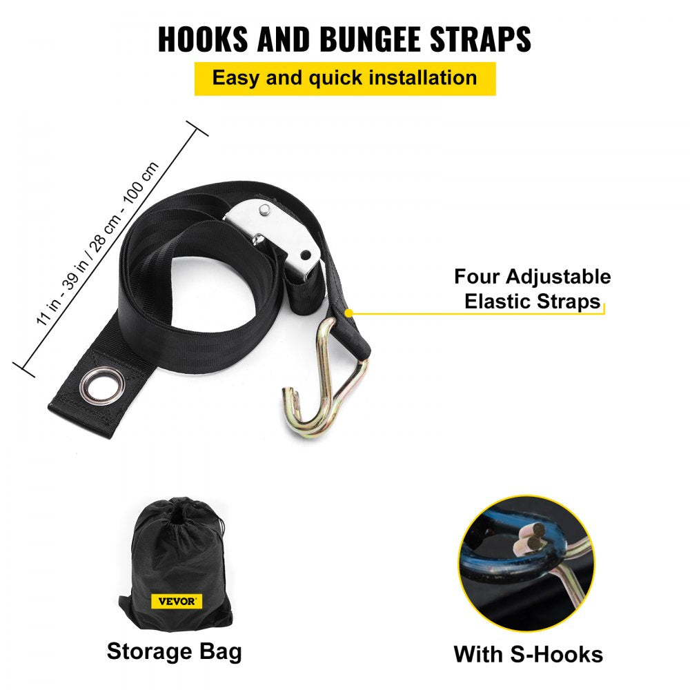 Cargo Net, 4.2` x 5.5` Cargo Net for Pickup Truck Bed, Heavy Duty Cargo Nets with Cam Buckles & S-Hooks & Cross Strap, Truck Bed Cargo Net for Trailer SUV Roof Rack (50" x 66")