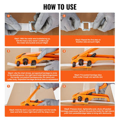 Banding Strapping Kit with Strapping Tensioner Tool, 328 ft Length Woven Strapping Cord Band, 100 Metal Seals, Pallet Packaging Strapping Banding Kit, Banding Packaging Strapping for Packing