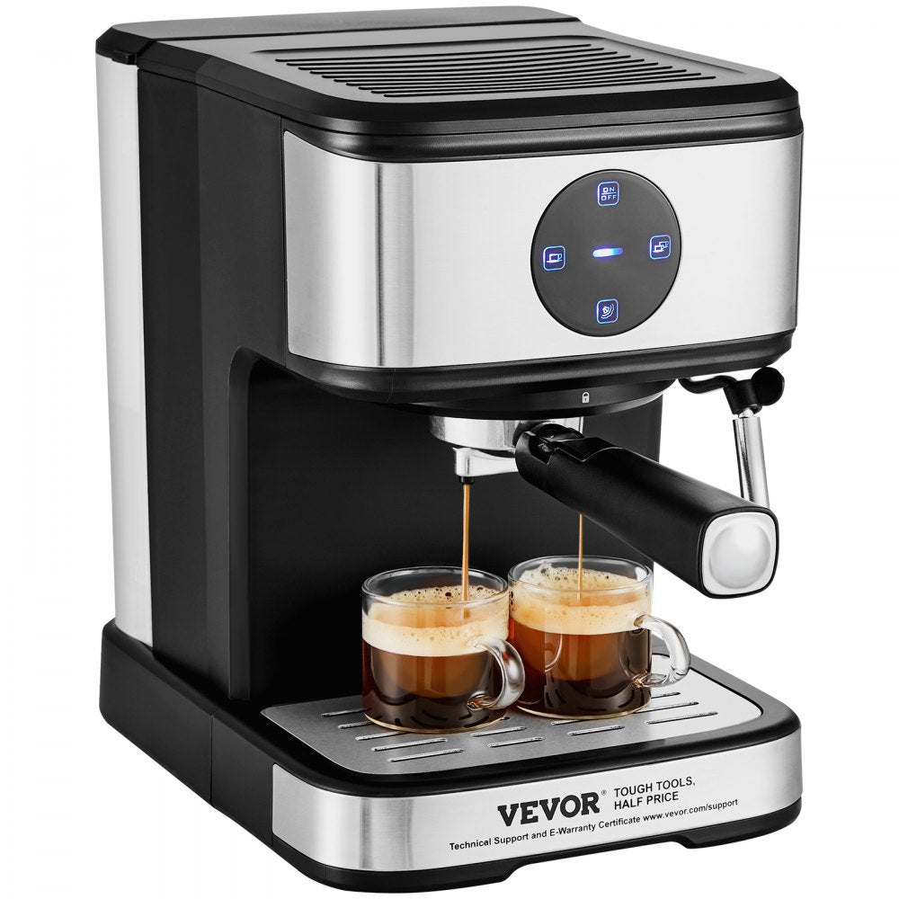 Espresso Machine, 15 Bar Coffee and Espresso Maker with Milk Frother Steam Wand, Professional Semi-Automatic Cappuccino Latte Machine with Touch Screen & Removable Water Tank, NTC Control System