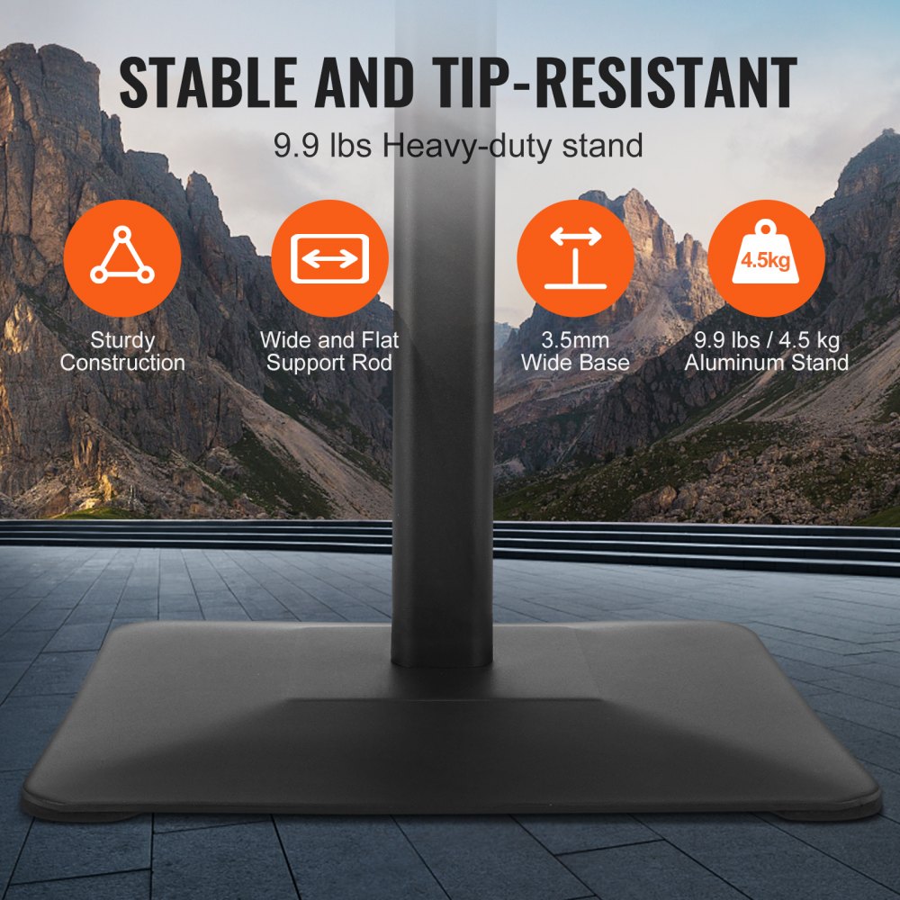 Pedestal Sign Holder, 8.5 x 11 Inch Vertical and Horizontal Adjustable Poster Stand, Heavy-Duty Floor Standing Sign Holder with Metal Base for Display, Advertisement, and Outdoor, Black
