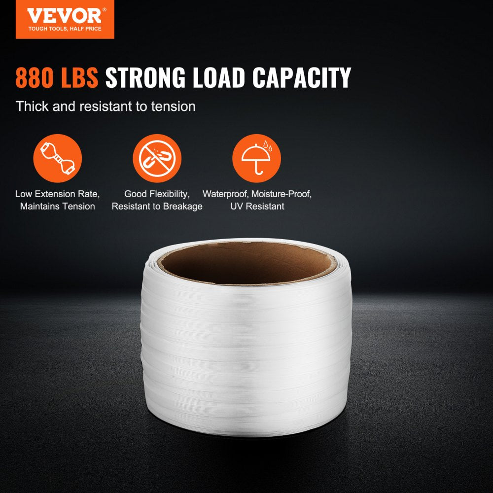 Packaging Woven Strapping Roll 1/2" x 0.03" x 660` Banding Strap 882 lbs