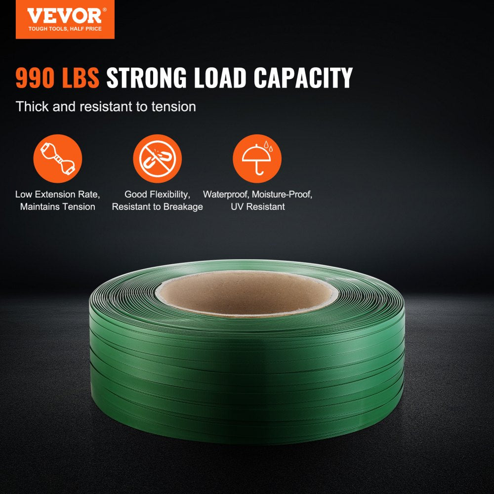Packaging Polyester PET Strapping Roll 0.63" x 0.03" x 4000` Banding Strap