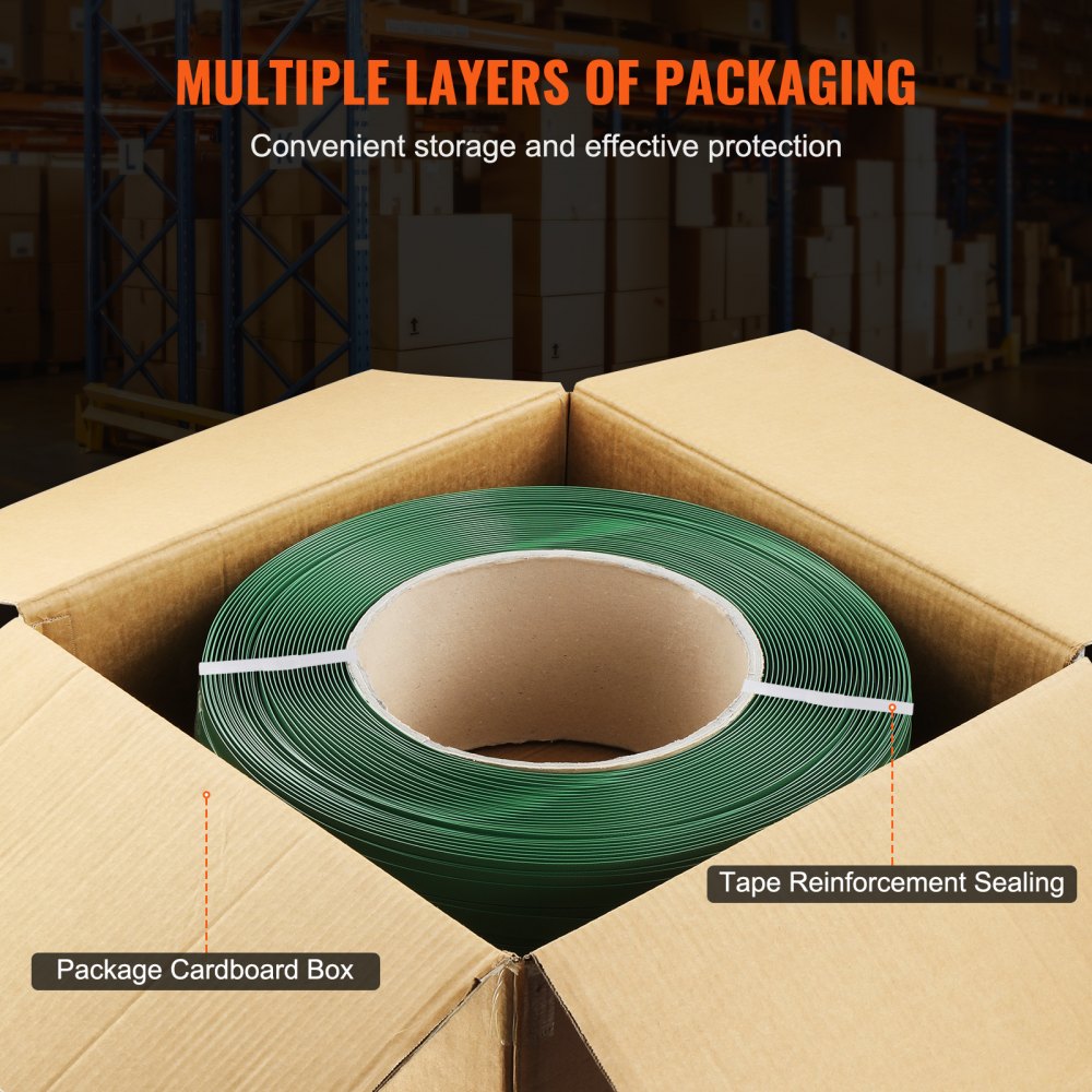Packaging Polyester PET Strapping Roll 0.63" x 0.03" x 4000` Banding Strap