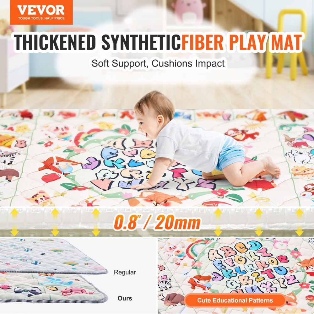 59"x71" Baby Play Mat Kids Crawling Floor Playmat Soft Thickened Mat