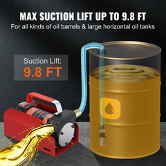 Diesel Fuel Transfer Pump Kit,10 GPM 12V DC Portable Electric Self-Priming Fuel Transfer Extractor Pump Kit with Automatic Shut-off Nozzle Hose for Diesel, Kerosene, Machine, Transformer Oil