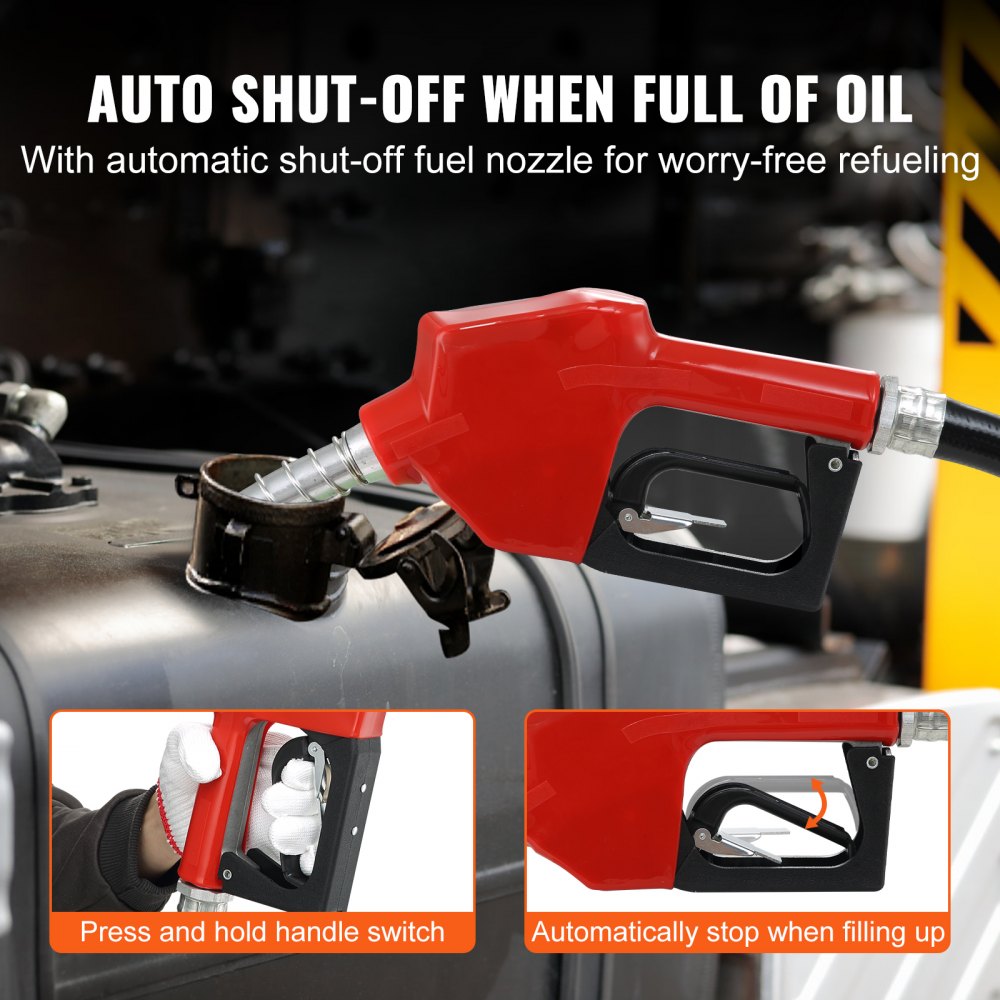 Diesel Fuel Transfer Pump Kit,10 GPM 12V DC Portable Electric Self-Priming Fuel Transfer Extractor Pump Kit with Automatic Shut-off Nozzle Hose for Diesel, Kerosene, Machine, Transformer Oil