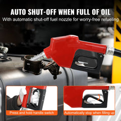 Diesel Fuel Transfer Pump Kit,10 GPM 12V DC Portable Electric Self-Priming Fuel Transfer Extractor Pump Kit with Automatic Shut-off Nozzle Hose for Diesel, Kerosene, Machine, Transformer Oil