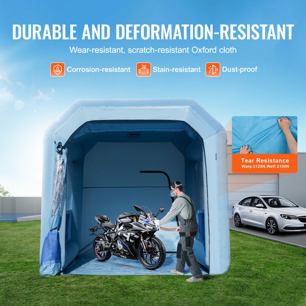 Inflatable Paint Booth, 13.1 x 9.8 x 9 ft Inflatable Spray Booth, with 750W Powerful Blower and Air Filter System, Portable Car Paint Booth for Motorcycle, Bicycle, Auto Part Painting