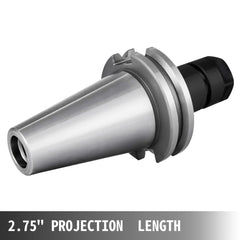 Bostome CAT40 ER16 collet chuck set with eight pieces and 70mm gage length for CNC machining.