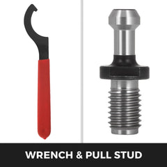 CAT40 keyless drill chuck 1/2 inch with pull stud and spanner wrench for CNC milling lathe.