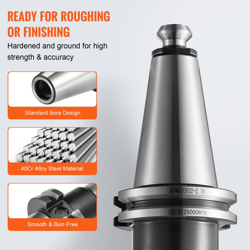 Bostome CAT40 ER16/32 collet holder set with 35 pieces made of spring steel for milling.