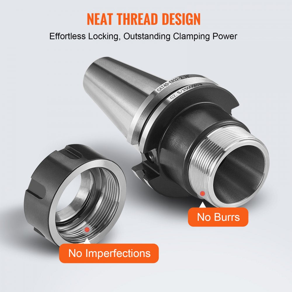 35-piece Bostome CAT40 ER16/32 collet holder set made of spring steel for milling precision.