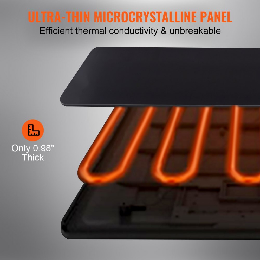 Electric Warming Tray, 16.5" x 23.6" Portable Tempered Glass Heating Tray with Temperature Control (65-90℃), Perfect for Dinner, Catering, House, Parties, Events, Entertaining and Holiday, Black