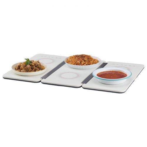 Electric Warming Tray, 18.9" x 10.2" Portable Cold Rolled Sheet Heating Tray with Temperature Control (35-100℃), Perfect for Catering, House, Parties, Events, Entertaining and Holiday, White
