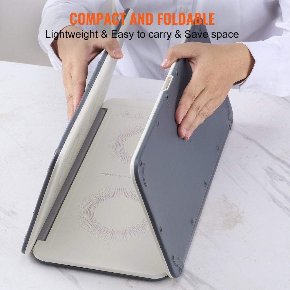 Electric Warming Tray, 18.9" x 10.2" Portable Cold Rolled Sheet Heating Tray with Temperature Control (35-100℃), Perfect for Catering, House, Parties, Events, Entertaining and Holiday, White