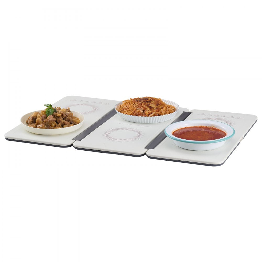 Electric Warming Tray, 18.9" x 10.2" Portable Cold Rolled Sheet Heating Tray with Temperature Control (35-100℃), Perfect for Catering, House, Parties, Events, Entertaining and Holiday, White