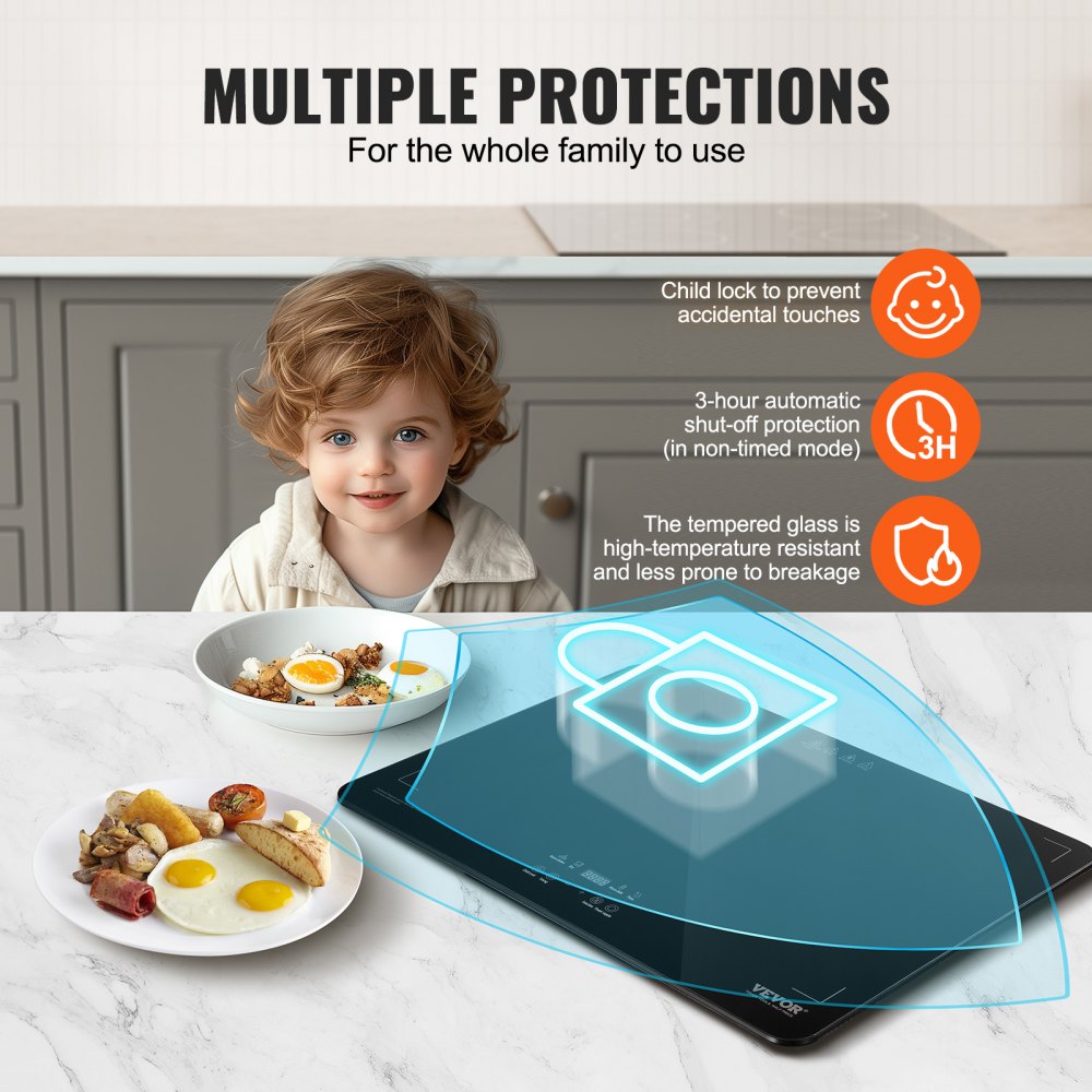 Electric Warming Tray Buffet Food Warming w/ Temp Control Tempered Glass