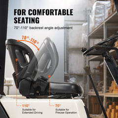 Universal Forklift Seat,Tractor Seat with Adjustable Angle Back, Micro Switch and Seatbelt,Wrap-around Forklift Seat for Tractor Loader Excavator
