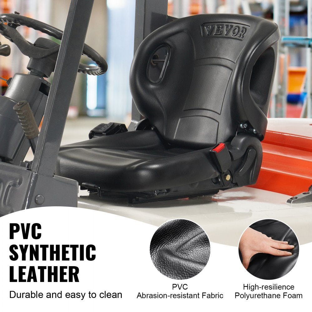 Universal Forklift Seat,Tractor Seat with Adjustable Angle Back, Micro Switch and Seatbelt,Wrap-around Forklift Seat for Tractor Loader Excavator