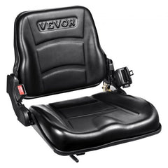 Universal Forklift Seat, Fold Down Tractor Seat with Adjustable Angle Back, Micro Switch and Retractable Seatbelt, 6.3-13.4 inch Slot Forklift Seat for Tractor Loader Excavator