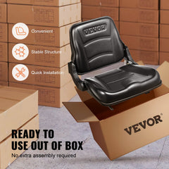 Universal Forklift Seat, Fold Down Tractor Seat with Adjustable Angle Back and Micro Switch, 6.3-13.4 inch Extended Slot Comfortable Forklift Seat for Tractor Loader Excavator