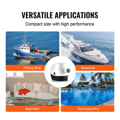 Bilge Pump, 1100GPH 12V Automatic Submersible Boat Bilge Water Pump with Float Switch, 1.1" Outlet Diameter, Small Boat Bilge Pump, Marine Electric Bilge Pump for Boats, Ponds, Pools, Basements