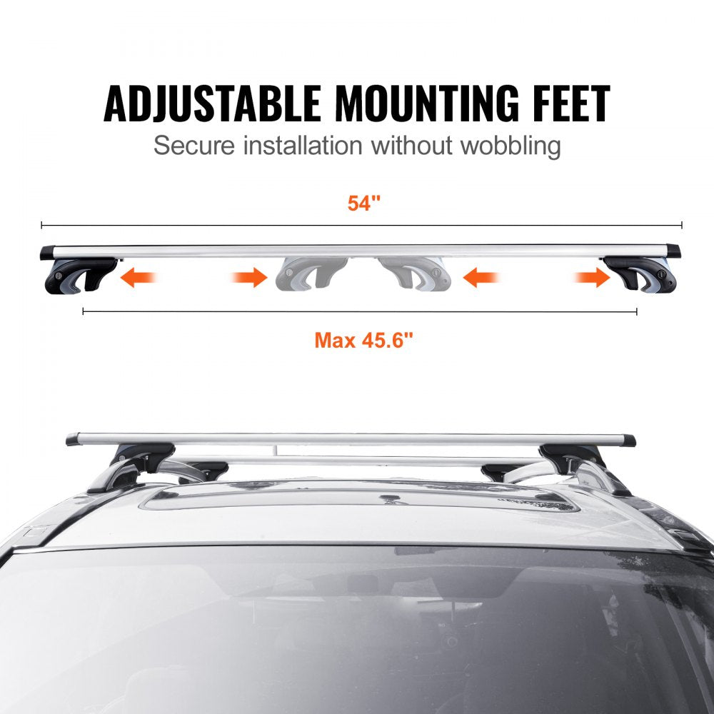 Universal Roof Rack Cross Bars, 54" Aluminum Roof Rack Crossbars, Fit Existing Raised Side Rail with Gap, 200 lbs Load Capacity, Adjustable Crossbars with Locks, for SUVs, Sedans, and Vans