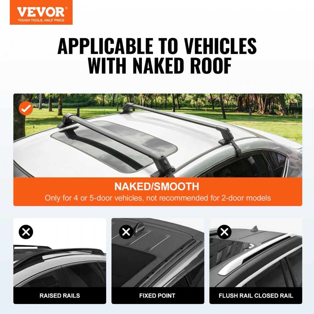 Black Aluminium Roof Rack Basket Tray Luggage Cargo Carrier with Bars XL-B