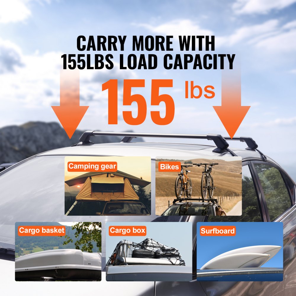 Black Aluminium Roof Rack Basket Tray Luggage Cargo Carrier with Bars XL-B