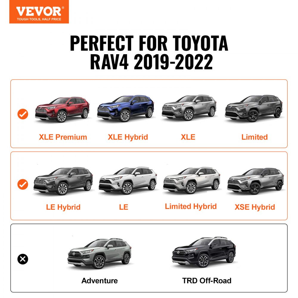 Roof Rack Cross Bars, Compatible with Toyota RAV4 2019-2023, 260lbs Load Capacity, Aluminum Anti-Rust Crossbars with Locks, Rooftop Cargo Bag Luggage Carrier (Not Fit for Adventure/TRD Off-Road)