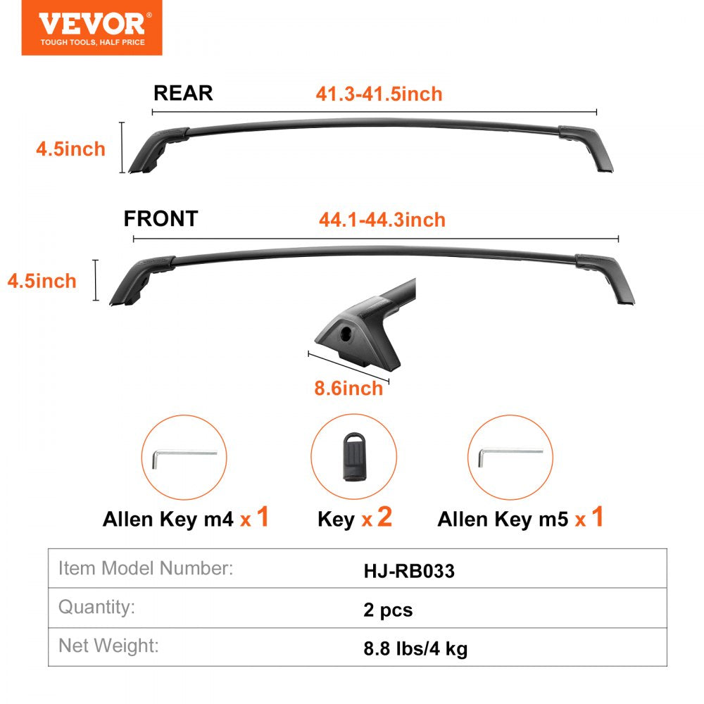 Roof Rack Cross Bars, Compatible with Toyota RAV4 2019-2023, 260lbs Load Capacity, Aluminum Anti-Rust Crossbars with Locks, Rooftop Cargo Bag Luggage Carrier (Not Fit for Adventure/TRD Off-Road)