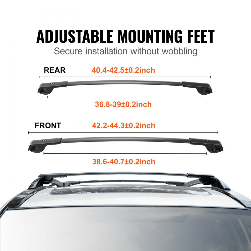Roof Rack Cross Bars, Fit for 2014-2022 Subaru Forester with Raised Side Rails, 200 lbs Load Capacity, Aluminum Crossbars with Locks, for Rooftop Cargo Carrier Bag Luggage Kayak Bike