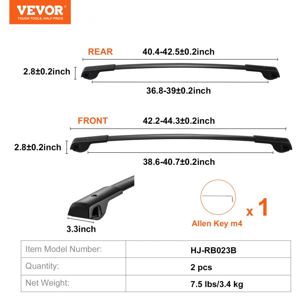 Roof Rack Cross Bars, Fit for 2014-2022 Subaru Forester with Raised Side Rails, 200 lbs Load Capacity, Aluminum Crossbars with Locks, for Rooftop Cargo Carrier Bag Luggage Kayak Bike