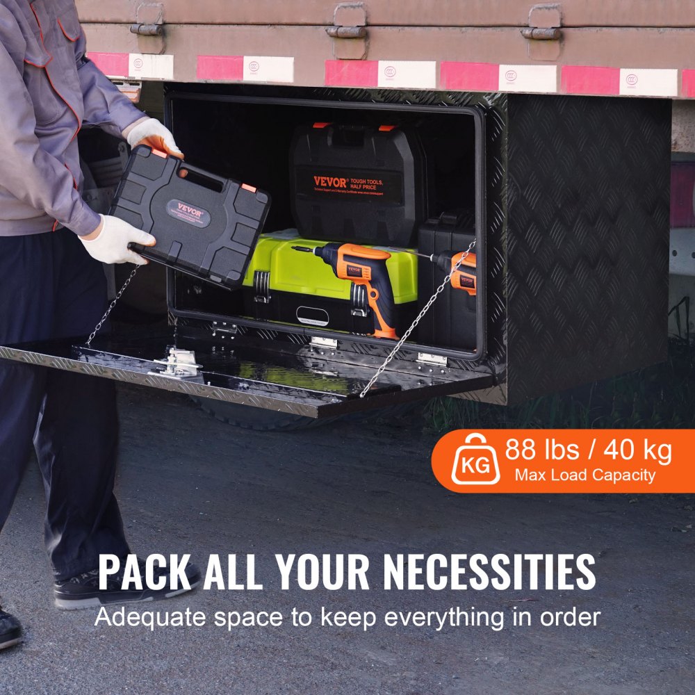 Underbody Aluminum Truck Tool Box 36" x 24" x 24" Trailer RV Tool Storage