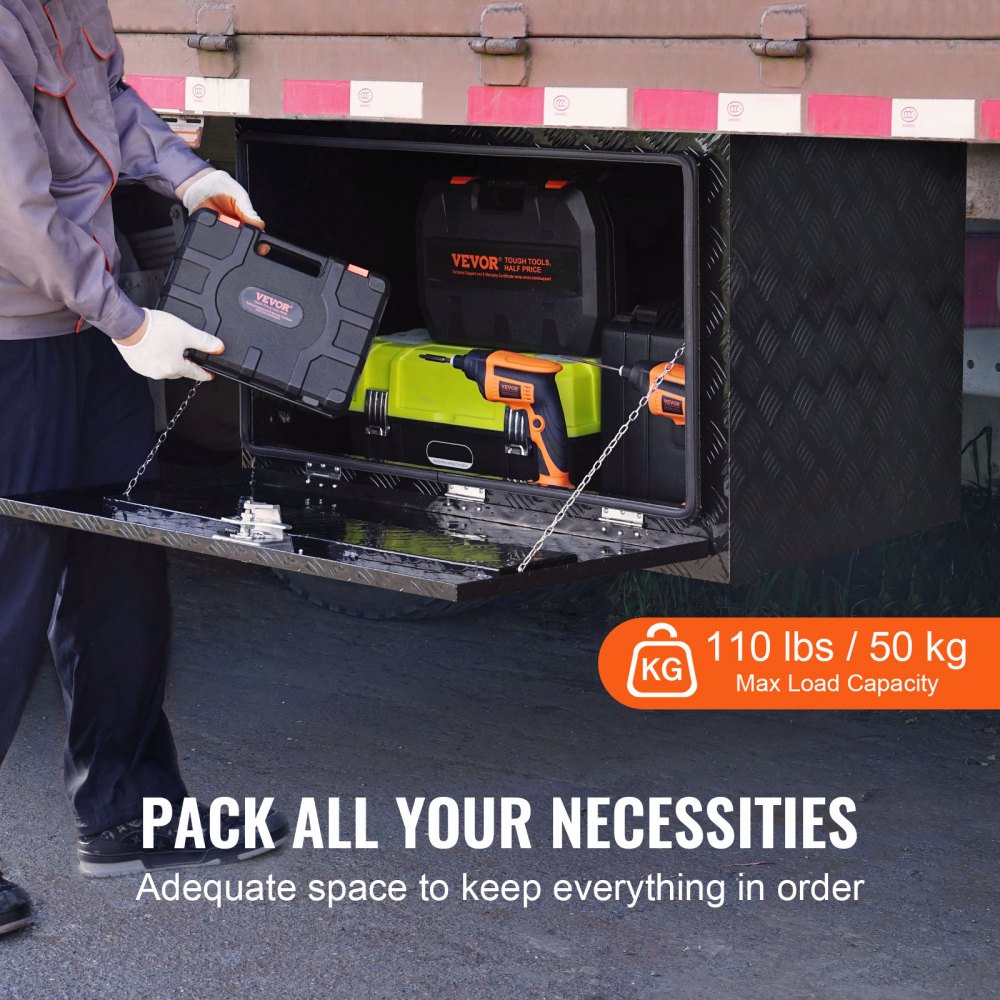 Underbody Aluminum Truck Tool Box 48" x 24" x 24" Trailer RV Tool Storage