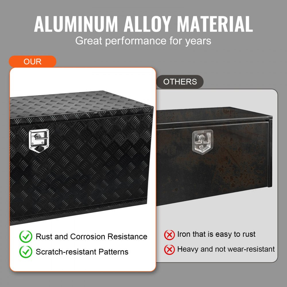 Underbody Aluminum Truck Tool Box 60" x 24" x 24" Trailer RV Tool Storage