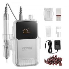 Electric Cordless Nail Drill - with High-Torque 35000RRM Brushless Motor, Rechargeable Nail E File Machine with 6 Bits & 50PCS Sanding Band for Acrylic Gel Nails, Portable Manicure Pedicure Tool