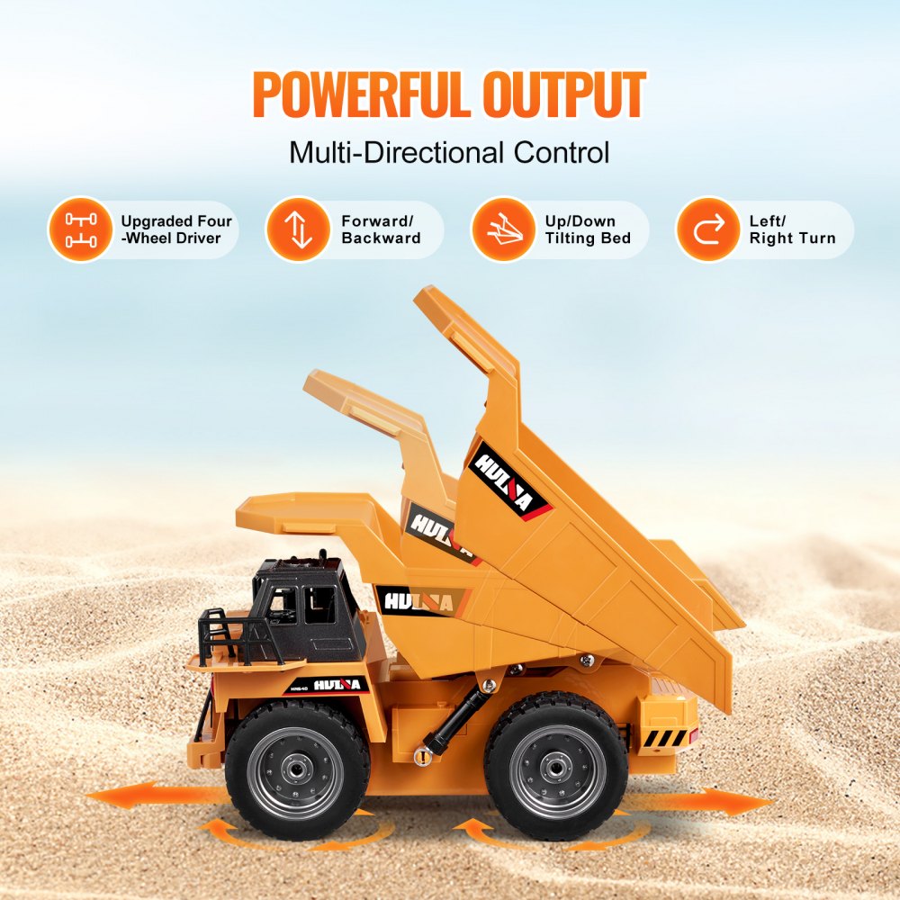 RC Remote Control Dump Truck Toy Construction Vehicle Toy 9CH 1:18 Scale