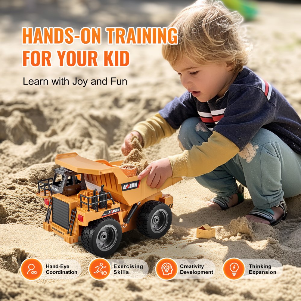 RC Remote Control Dump Truck Toy Construction Vehicle Toy 9CH 1:18 Scale