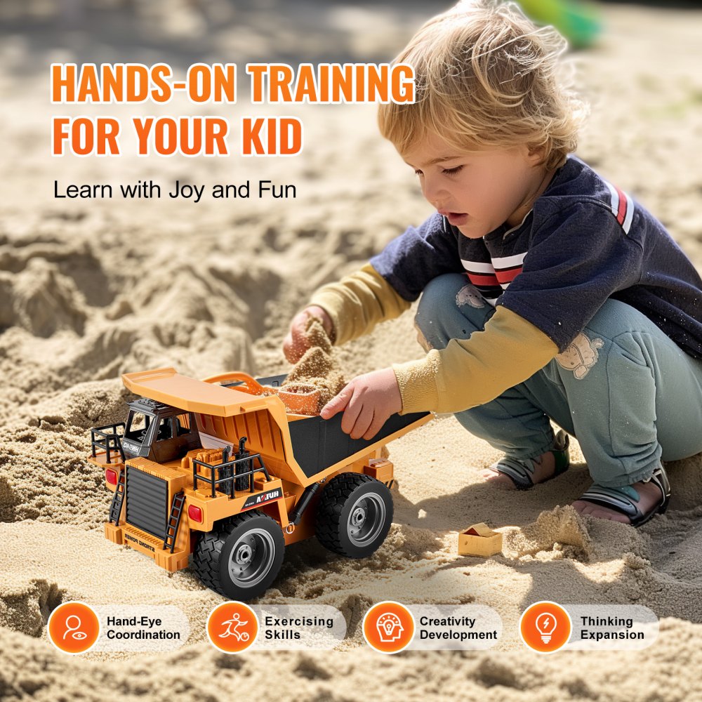 RC Remote Control Dump Truck Toy Construction Vehicle Toy 9CH 1:18 Scale
