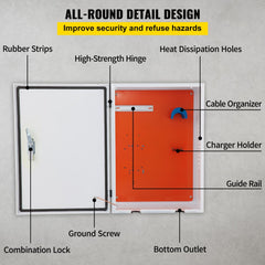 Tesla Charger Station Box, 28 ` ` x 20 ` ` x 10 ` `, Outdoor Cable Box Charging Box Cable Organizer, IP32 Waterproof Dustproof Cool Roll Steel Electrical Enclosure Box, for Tesla Wall Connector