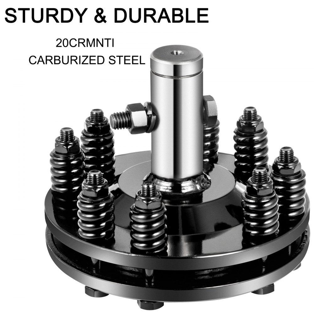 Bostome PTO slip clutch with 1-3/8" round ends made of carburized steel and adjustable tension springs.