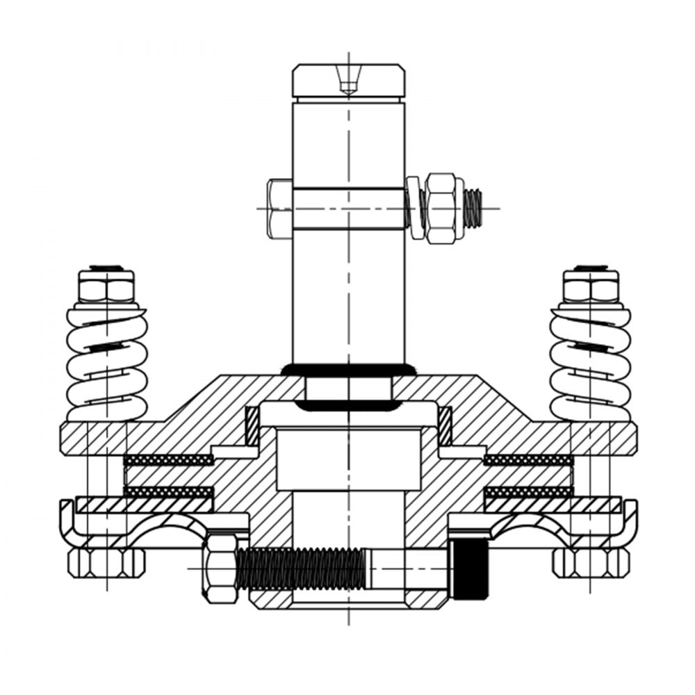 Bostome PTO slip clutch with 1-3/8" round ends made of carburized steel for durability.