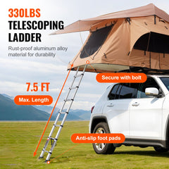 Rooftop Tent Hard Shell 2-3 Person Waterproof for Jeep SUV Truck w/ Ladder