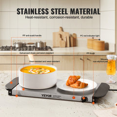 Electric Warming Tray Buffet Food Warming w/ Temp Control Stainless Steel
