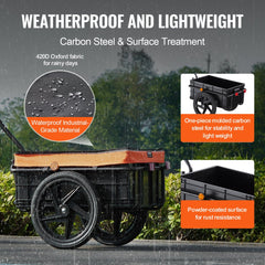 Bostome Bike Cargo Trailer with foldable design, waterproof cover, and 88 lbs capacity.