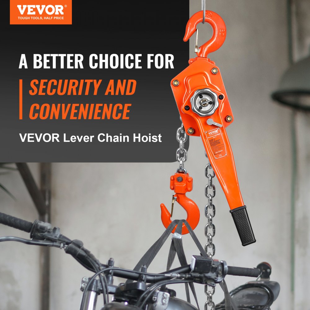 Manual Lever Chain Hoist, 3 Ton 6600 lbs Capacity 10 FT Come Along, G80 Galvanized Carbon Steel with Weston Double-Pawl Brake, Auto Chain Leading & 360° Rotation Hook, for Garage Factory Dock